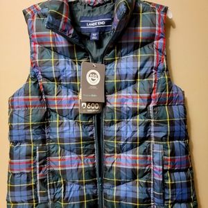 Lands end puffer plaid vest